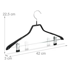 Lot de 10 cintres costumes antiderapant noir Helloshop26
