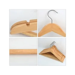 Lot de 10 Cintres en bois à Tête rotative MSV