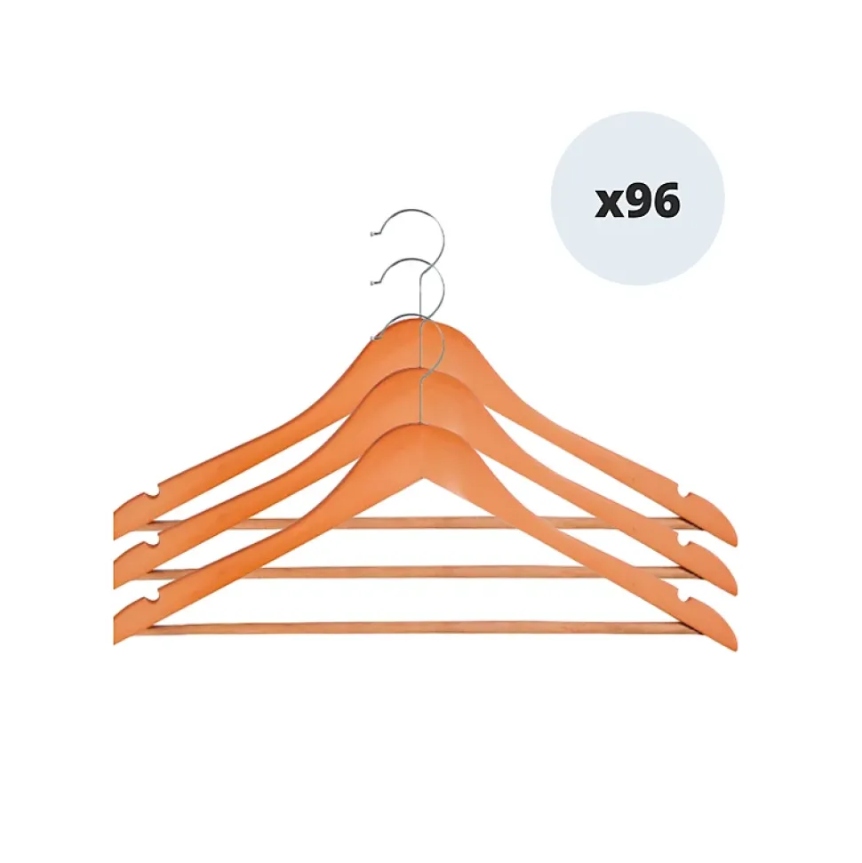Lot de 96 cintres en bois à Tête en métal chromé pivotante MSV