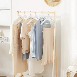 Lot de 20 Cintres en bois blanc avec Crochets pivotants