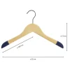Lot de 40 cintres en bois eucalyptus naturel et bleu 32 x 1 x 20 cm