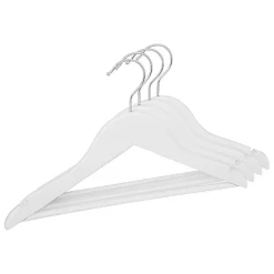 Lot de 4 cintres en bois L32cm blanc - Atmosphera
