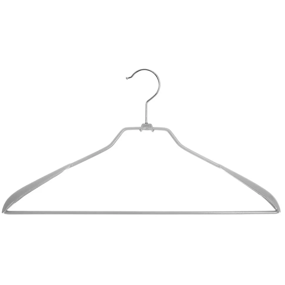 Lot de 2 Cintres en Métal & PVC 44cm Gris
