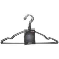 Lot de 10 Cintres en Métal 40cm Gris