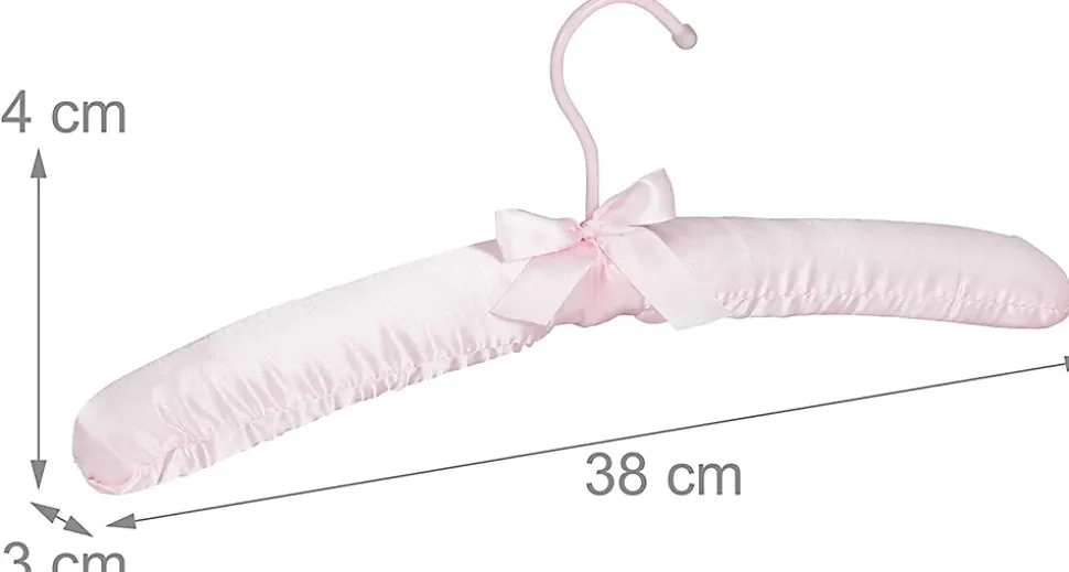 Lot de 10 cintres en satin rose Helloshop26
