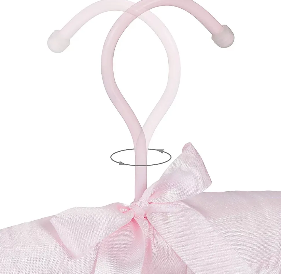 Lot de 5 cintres en satin rose Helloshop26