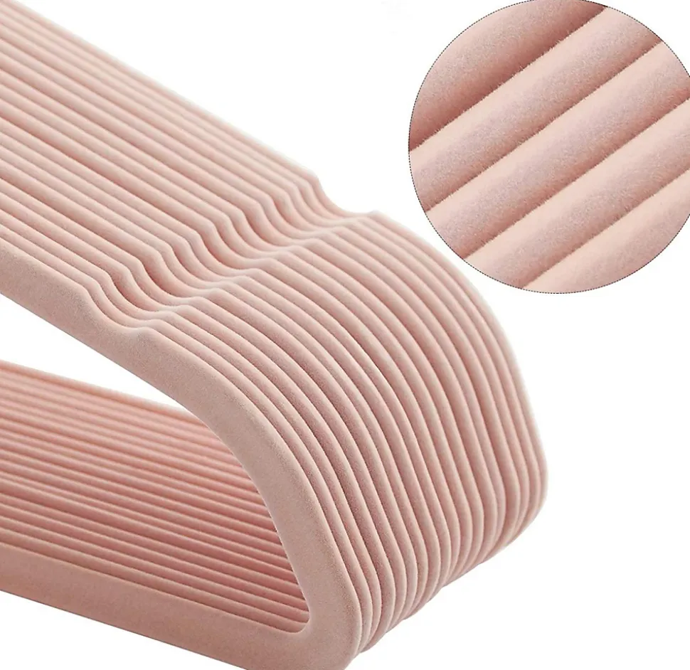Lot de 30 cintres en velours rose Helloshop26