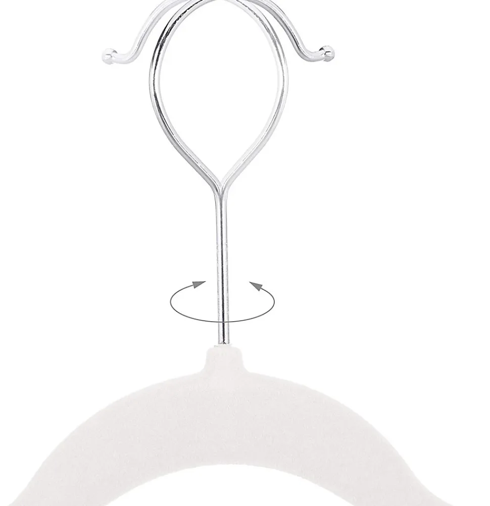 Lot de 30 cintres en velours metal blanc Helloshop26