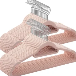 Lot de 50 cintres en velours rose Helloshop26