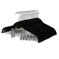 Lot de 12 cintres en velours noir Helloshop26