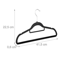 Lot de 20 cintres en velours noir Helloshop26