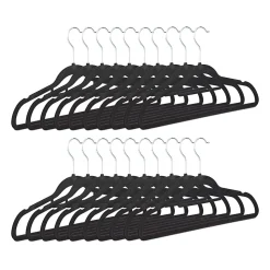 Lot de 20 cintres en velours noir Helloshop26