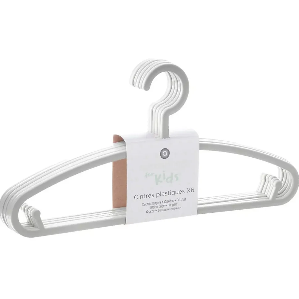 Lot de 6 cintres enfant - plastique - gris - Atmosphera