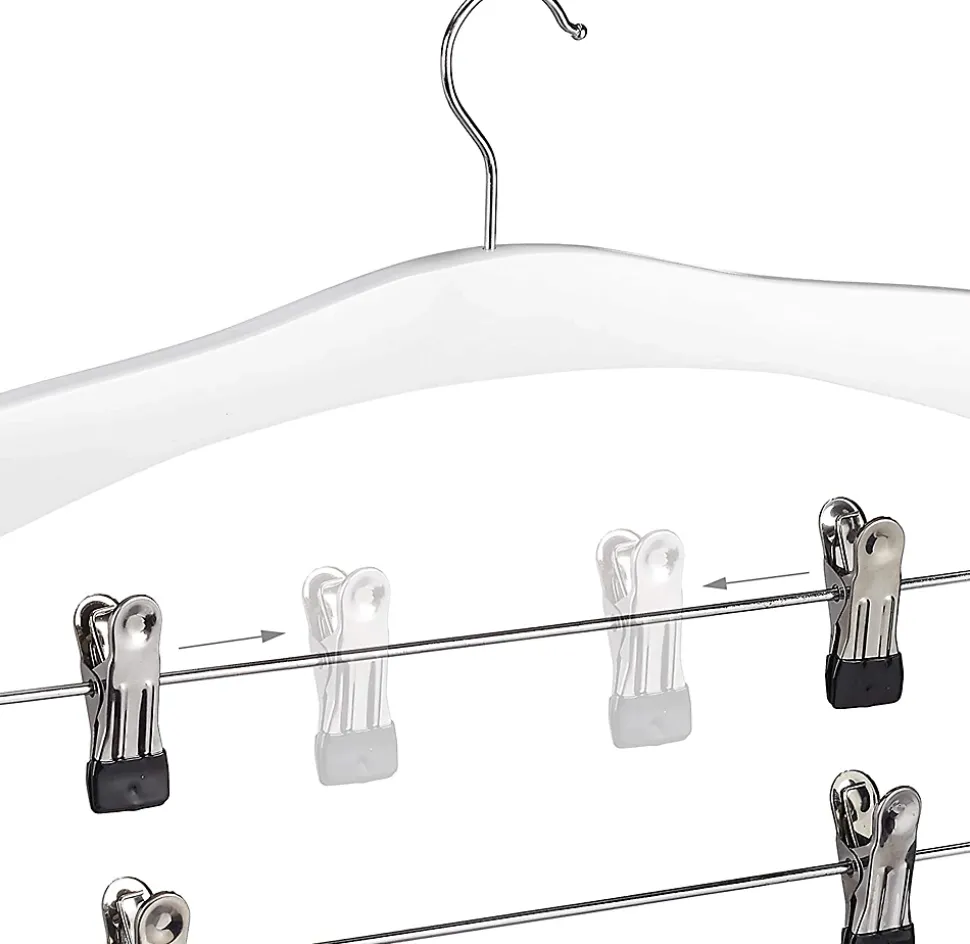 Lot de 3 cintres multiple en bois blanc Helloshop26