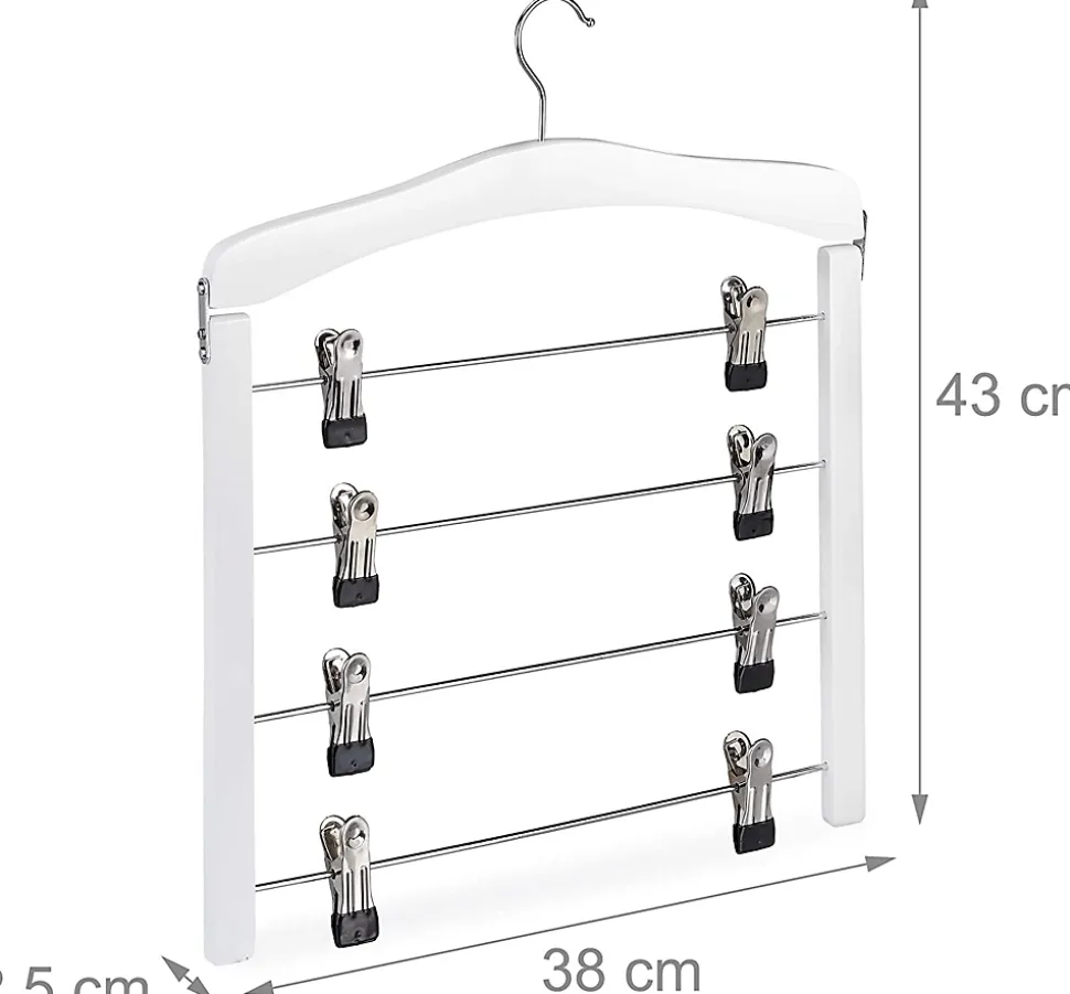 Lot de 3 cintres multiple en bois blanc Helloshop26