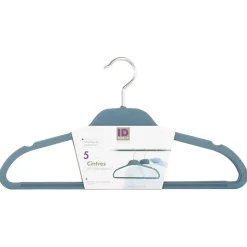 Lot de 5 cintres plastiques rubber - Bleu- 5five
