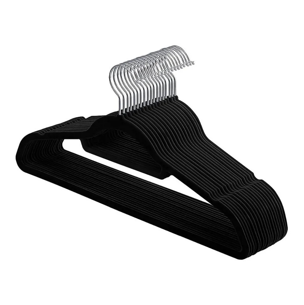 Lot de 20 cintres revêtement velour noir