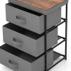 Lot de 2 Commodes de Rangement 3 Tiroirs Cadre Métallique, avec Tiroirs Amovibles et Pliables (30P x 40l x 62H cm )