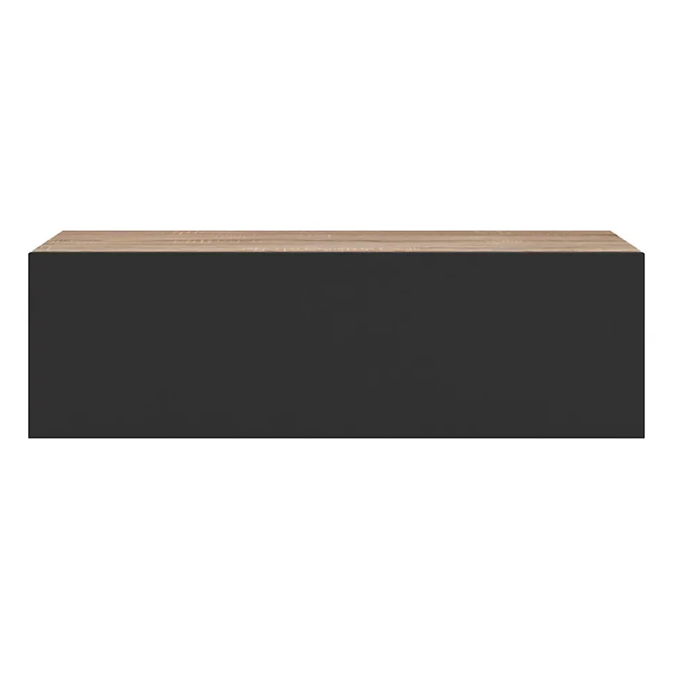 Lot de 2 consoles suspendues étagères murales ELYOS 1 porte bois et noir