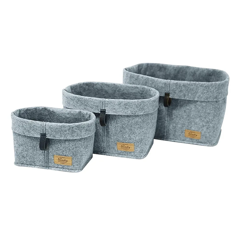 Lot de 3 Corbeilles feutre Feli