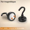 Lot de 10 crochets magnétiques anti-rouille diamètre 3 mm - KN20 - Noir - Linxor