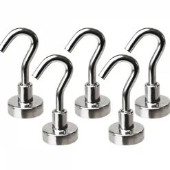 Lot de 5 crochets magnétiques - KN16 - Chromé