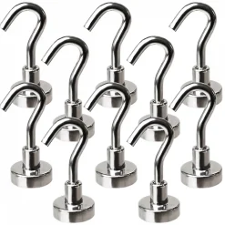 Lot de 10 crochets magnétiques anti-rouille diamètre 3 mm - KN16 - Chromé - Linxor