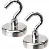 Lot de 2 crochets magnétiques diamètre 6mm - KN48 - Chromé - Linxor