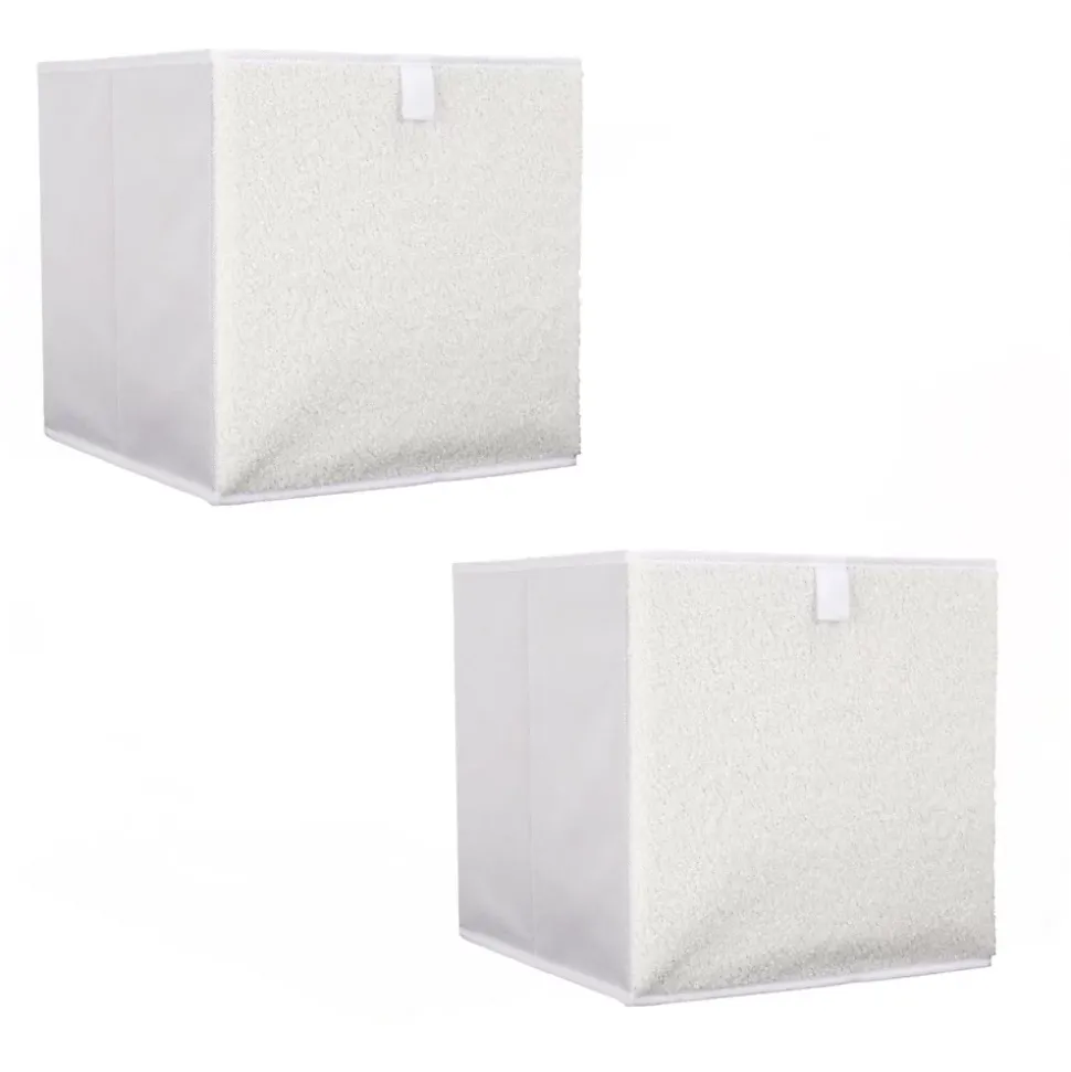 Lot de 2 cubes de rangement pliable bouclette