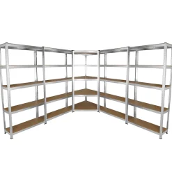 Lot de 4 Etageres de Rangement de 90cm plus 1 Etagere d Angle Galwix