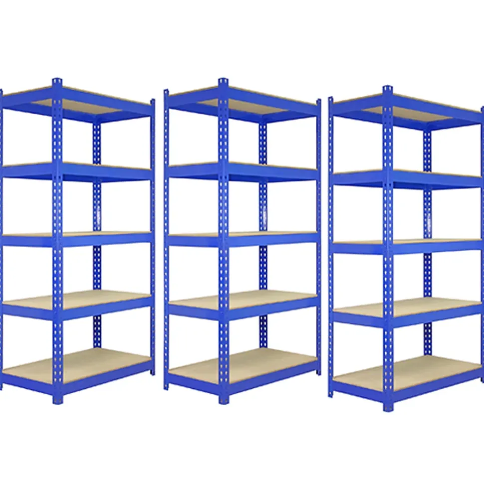 Lot de 3 Etagères Bleues en Acier 120 x 50 x 180cm - Q-Rax
