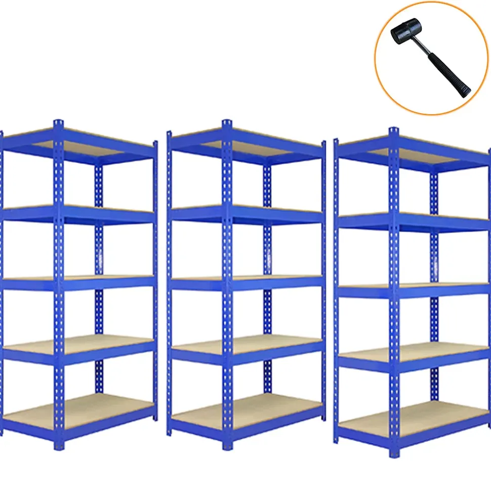 Lot de 3 Etagères Bleues en Acier 120 x 50 x 180cm - Q-Rax