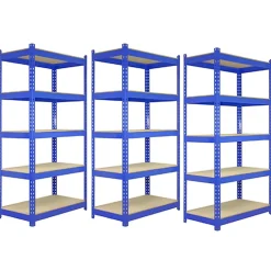 Lot de 3 Etagères Bleues en Acier 120 x 50 x 180cm - Q-Rax