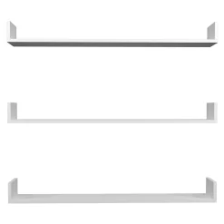 Lot de 3 Etagères murales Höganäs 12 x 120 x 15 cm blanc en.casa