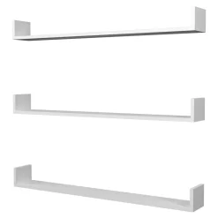 Lot de 3 Etagères murales Höganäs 12 x 120 x 15 cm blanc en.casa