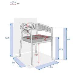 Lot de 2 fauteuils de jardin Tevio Miel - Hespéride