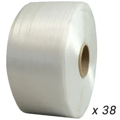 Lot de 38 Feuillards de cerclage fil à fil 13 mm x 1100 m dont 8 OFFERTS - Feuillard Haute Résistance 375kg - TECPLAST LFF4