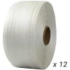 Lot de 12 Feuillards de cerclage tressés 19 mm x 500 m dont 2 OFFERTS - Feuillard Haute Résistance 750kg - TECPLAST LFT2