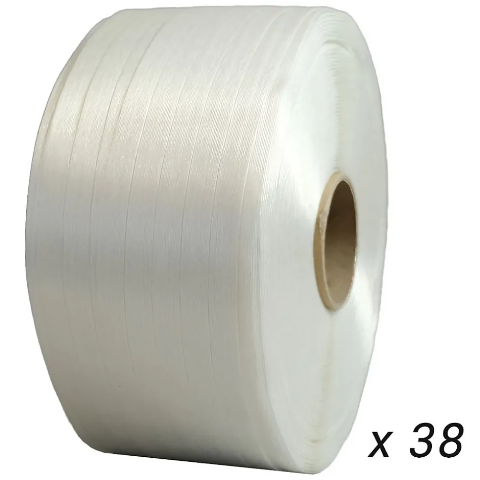 Lot de 38 Feuillards de cerclage fil à fil 16 mm x 850 m dont 8 OFFERTS - Feuillard Haute Résistance 450kg - TECPLAST LFF4