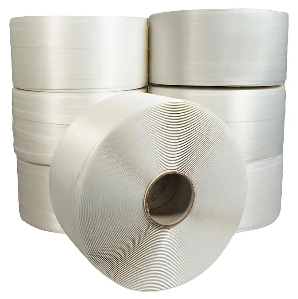 Lot de 7 Feuillards de cerclage fil à fil 19 mm x 600 m dont 1 OFFERT - Feuillard Haute Résistance 550kg - TECPLAST LFF1