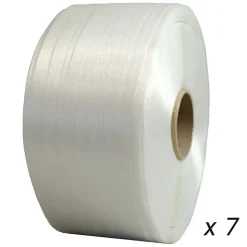 Lot de 7 Feuillards de cerclage fil à fil 16 mm x 850 m dont 1 OFFERT - Feuillard Haute Résistance 450kg - TECPLAST LFF1