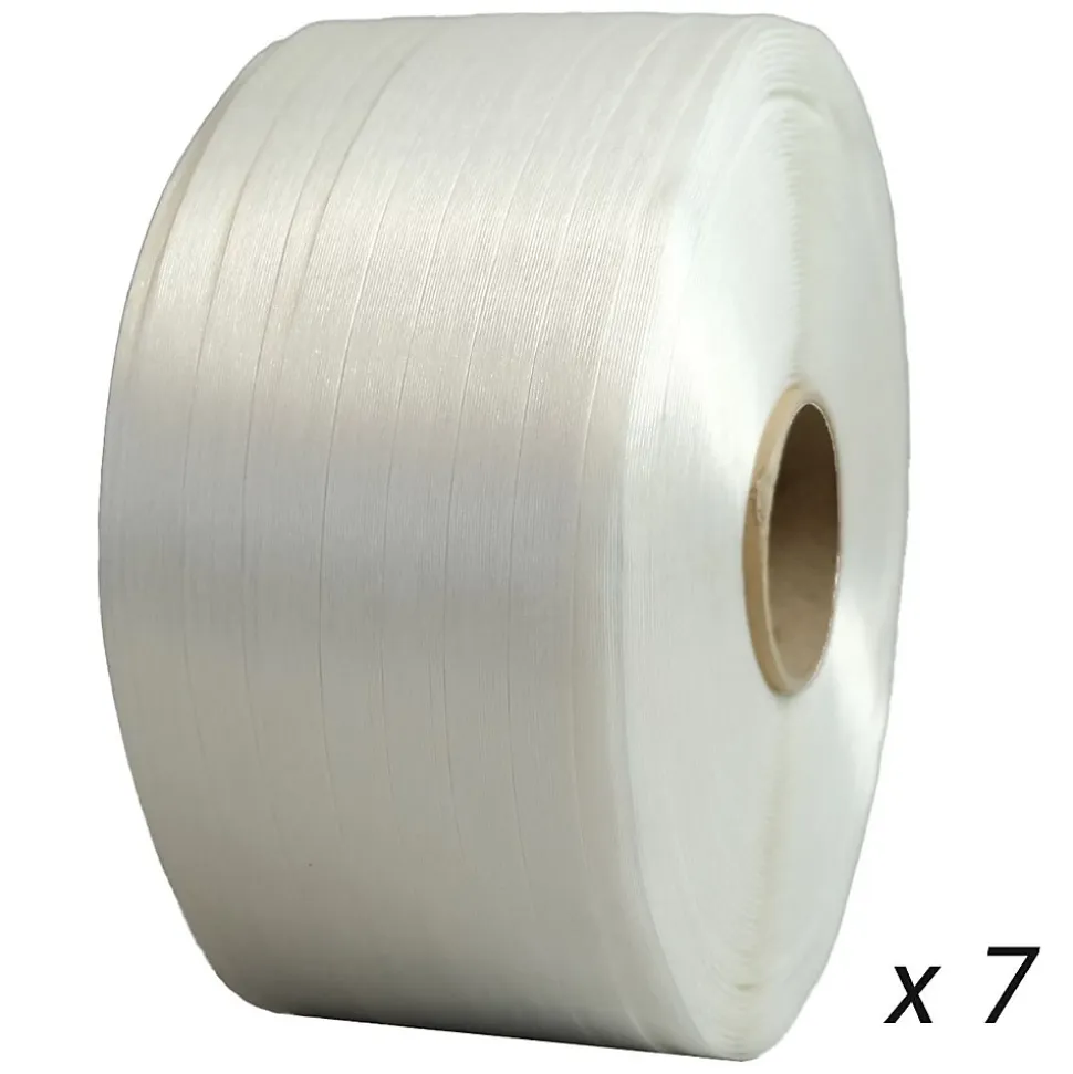 Lot de 7 Feuillards de cerclage fil à fil 16 mm x 850 m dont 1 OFFERT - Feuillard Haute Résistance 450kg - TECPLAST LFF1