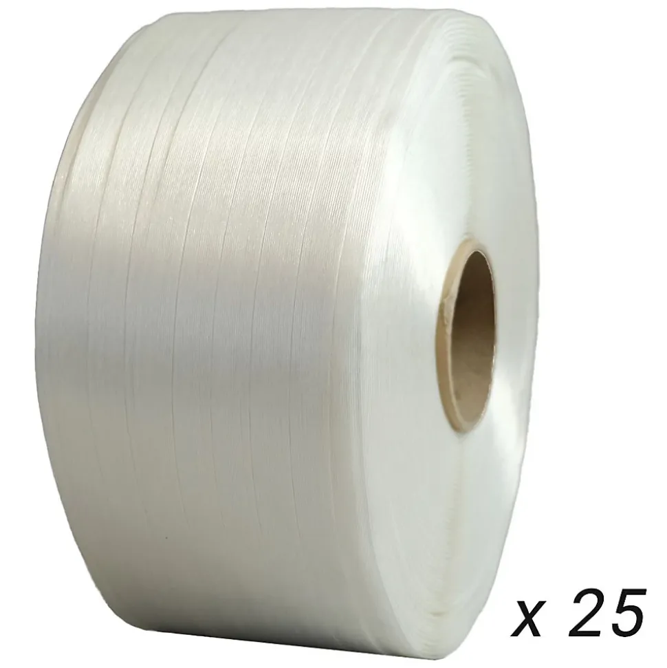 Lot de 25 Feuillards de cerclage fil à fil 16 mm x 850 m dont 5 OFFERTS - Feuillard Haute Résistance 450kg - TECPLAST LFF3