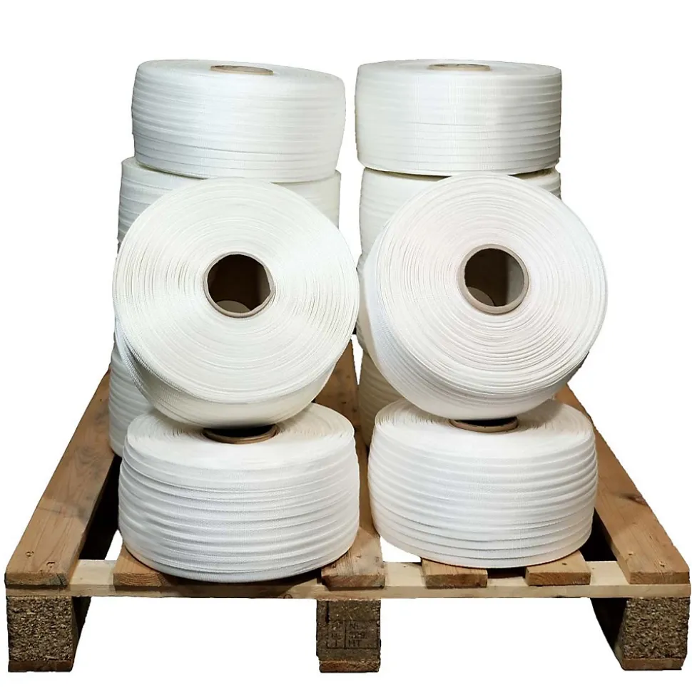 Lot de 12 Feuillards de cerclage tressés 16 mm x 850 m dont 2 OFFERTS - Feuillard Haute Résistance 450kg - TECPLAST LFT2