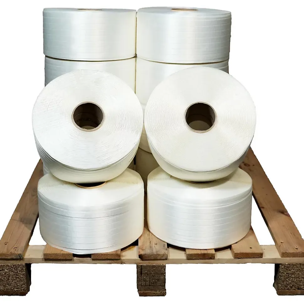 Lot de 12 Feuillards de cerclage fil à fil 16 mm x 850 m dont 2 OFFERTS - Feuillard Haute Résistance 450kg - TECPLAST LFF2