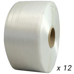 Lot de 12 Feuillards de cerclage fil à fil 16 mm x 850 m dont 2 OFFERTS - Feuillard Haute Résistance 450kg - TECPLAST LFF2