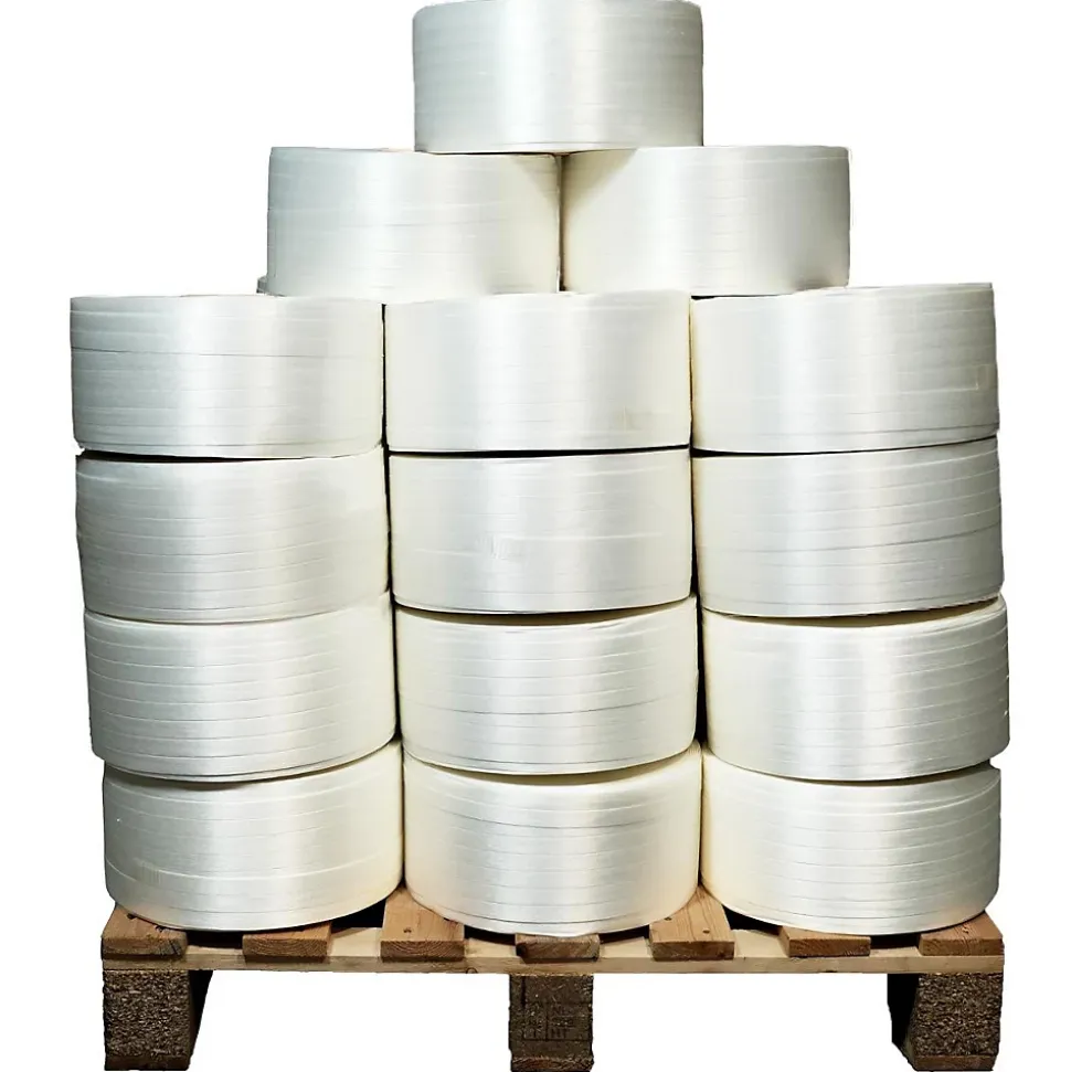 Lot de 38 Feuillards de cerclage fil à fil 19 mm x 600 m dont 8 OFFERTS - Feuillard Haute Résistance 550kg - TECPLAST LFF4