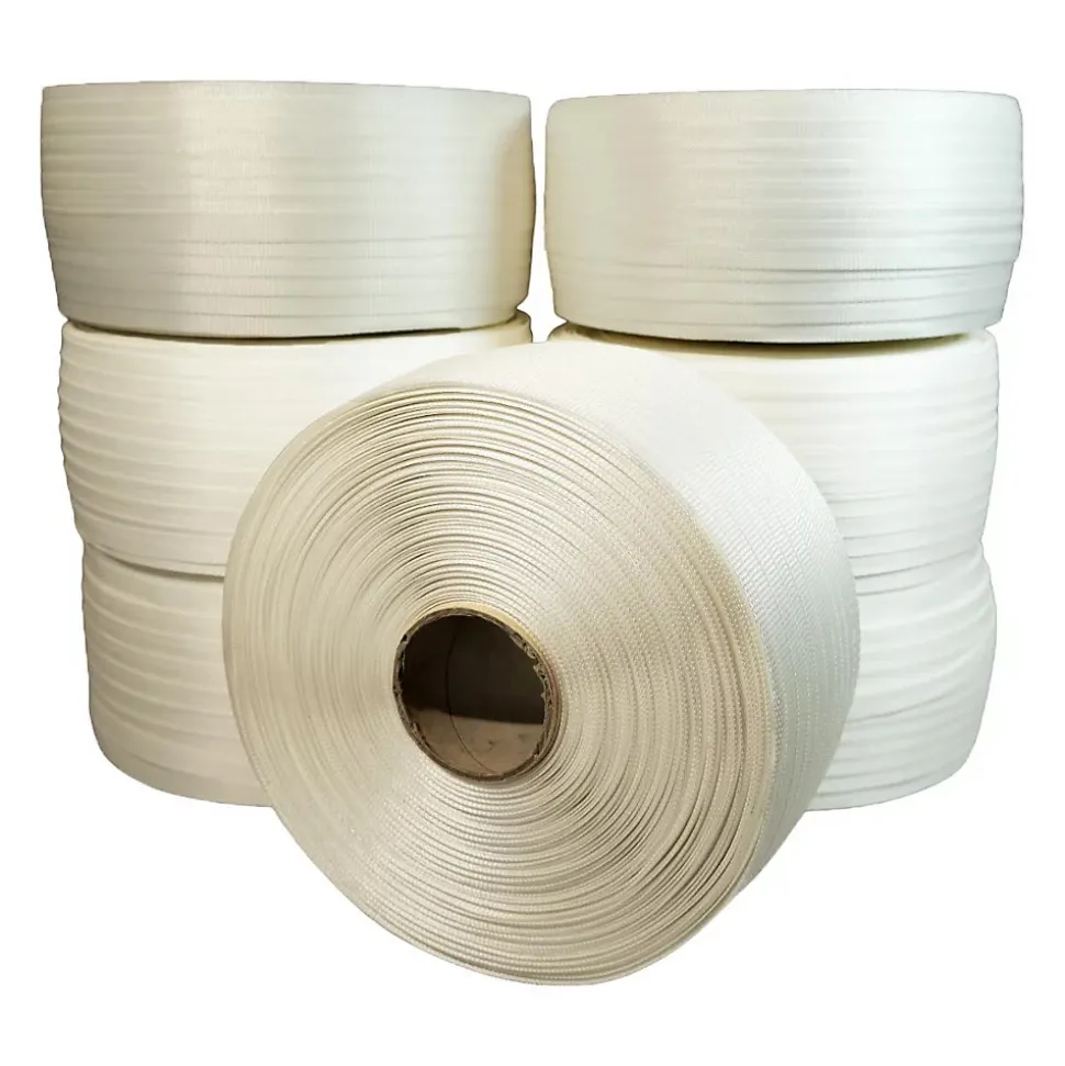 Lot de 7 Feuillards de cerclage tressés 13 mm x 1100 m dont 1 OFFERT - Feuillard Haute Résistance 350kg - TECPLAST LFT1
