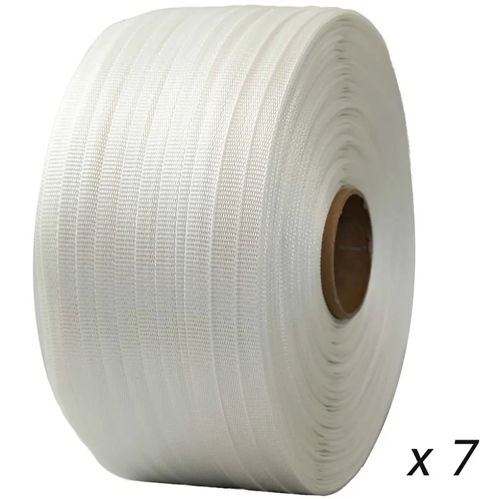 Lot de 7 Feuillards de cerclage tressés 13 mm x 1100 m dont 1 OFFERT - Feuillard Haute Résistance 350kg - TECPLAST LFT1