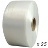 Lot de 25 Feuillards de cerclage fil à fil 13 mm x 1100 m dont 5 OFFERTS - Feuillard Haute Résistance 375kg - TECPLAST LFF3